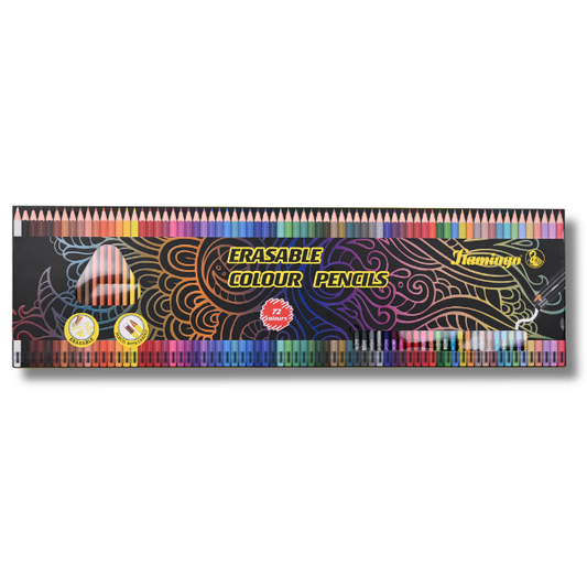 Flamingo Erasable Color Pencils - 72 Assorted Colors - Durable