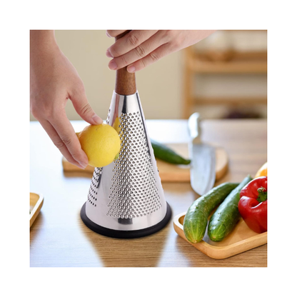 Stainless Steel Cone Grater with Wooden Handle