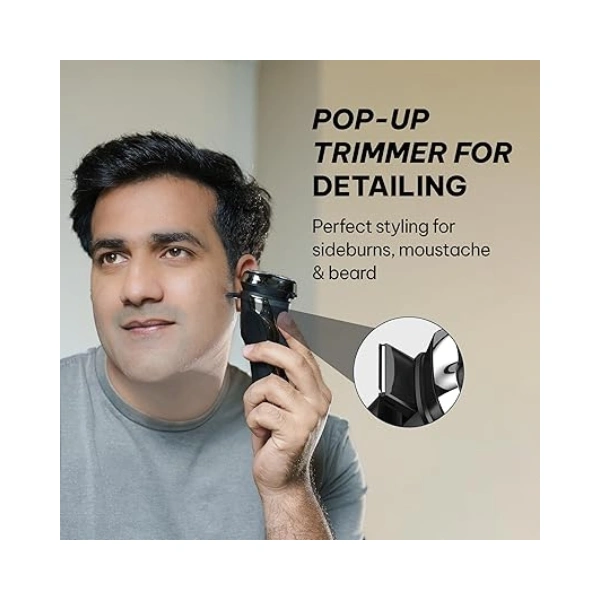 Blaupunkt Shaver for Men – 3 Floating Heads, Pop-Up Trimmer, USB-C Charging, LCD Display, 180 Min Runtime, Wet & Dry Use, Travel Lock, Corded/Cordless, Waterproof, 2-Year Warranty – SVM422 - Image 2