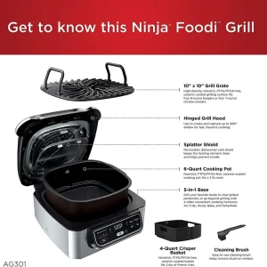 Ninja Foodi Ag 301 5 In 1 Indoor Electric Countertop Grill. - Image 8
