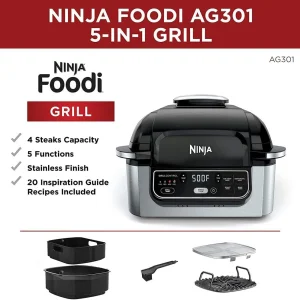 Ninja Foodi Ag 301 5 In 1 Indoor Electric Countertop Grill. - Image 7
