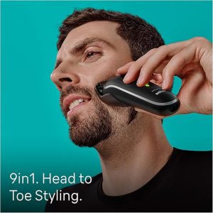 Braun 9-in-1 Multi Grooming Style Kit 5, MGK 5410, Head-To-Toe Grooming Curated Tools for Beard, Body, Ear & Nose trimming and hair clipping from home, With 100-min Runtime, Pouch, Grey - Image 4