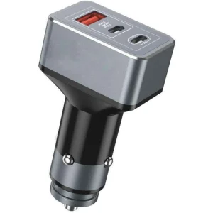 Ivon 45W Metal Car Charger - 1 USB-A & 2 USB-C Ports Fast Charging (CC43) - Image 3