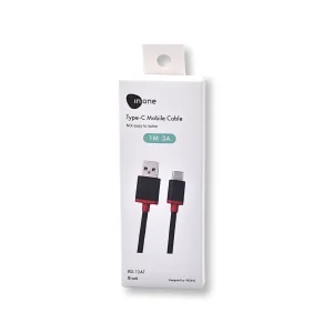 INONE RD-13AT Type-A to Type-C Charging Cable – 1 Meter | Fast Charging, Heavy-Duty Build (Black)
