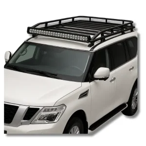 Nissan Patrol Y62 Roof Rack with LED Light Bar – Adventure and Overland Setup