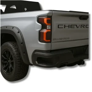 Chevrolet Silverado Smoked Tail Lights and Fender Flares – Rugged Styling Package