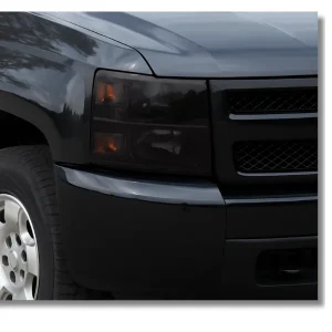 Chevrolet Silverado Smoked Headlight Film – Pre-Cut Tint Wrap – Dark Lens Protection – 2014–2023