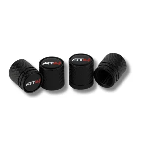 GMC Sierra AT4 Tire Valve Caps – Logo Metal Set of 4 – Anti-Rust & Universal Fit – Red or Black