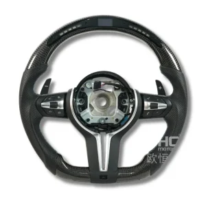 BMW F30 M3 Carbon Fiber LED Steering Wheel – Flat-Bottom M Performance Style – 2014–2019 – Shift Light Display