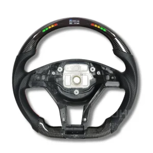 Mercedes-Benz W204 Carbon Fiber LED Steering Wheel – AMG Style – 2013–2014 – Flat-Bottom with Shift Light Display