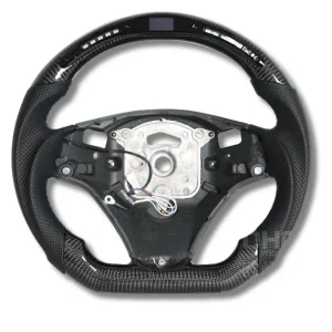 BMW E46 Carbon Fiber LED Steering Wheel – Flat-Bottom F80 M3 Style – 1999–2006 – Shift Light Display