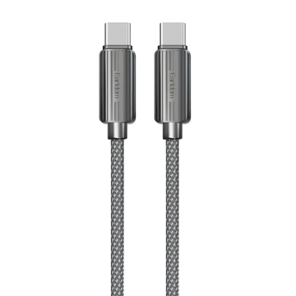 EarldomEC-188CC 1M 60W Nylon Braided Wired Type-C to Type-C PD Fast Charging Cable - Black