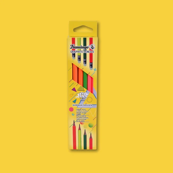 Flamingo Graphite Pencils – HB, Pack of 12 (German Design)