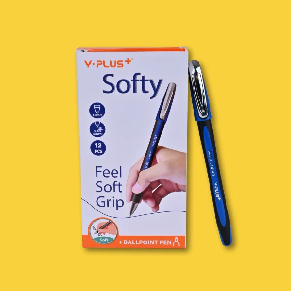 Y-PLUS+ Softy Ballpoint Pen – 1.0 mm – Blue Ink – Box of 12