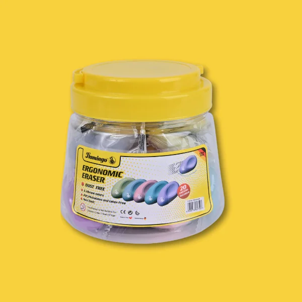 Flamingo Ergonomic Eraser – Dust Free – Jar of 20