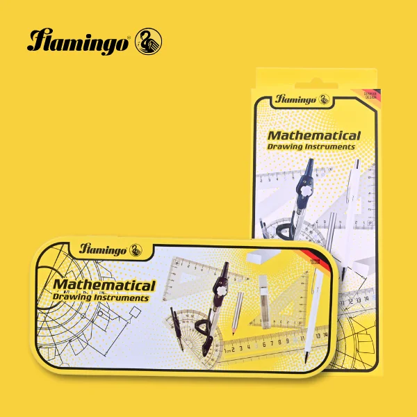 Flamingo Mathematical Drawing Instruments Set – Complete Geometry Kit