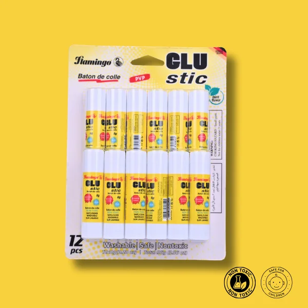 Flamingo Clu Stic Glue Stick – Mint Flavor – Pack of 12