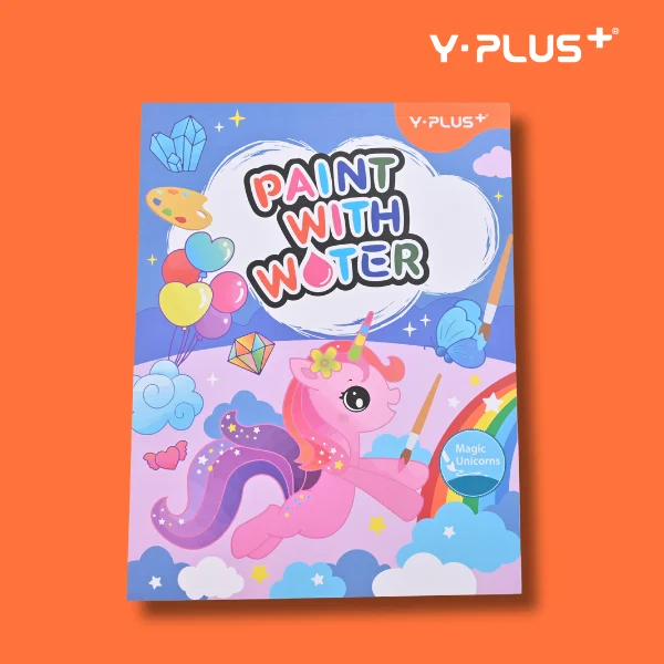 Y-PLUS+ Paint with Water – Magic Unicorns – Kids’ Activity Book with Brush