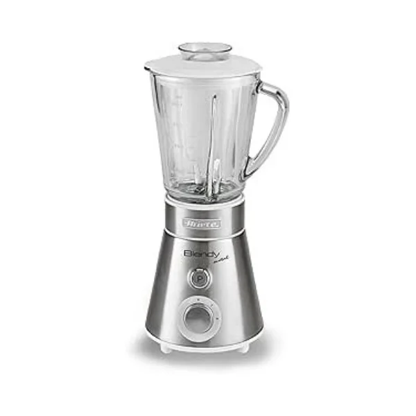 Ariete Blendy Metal Blender 300W – 800 ml Glass Jar, 2 Speeds + Pulse, Stainless Steel Blades, Top-Lid Opening, Tabletop Mixer – Silver