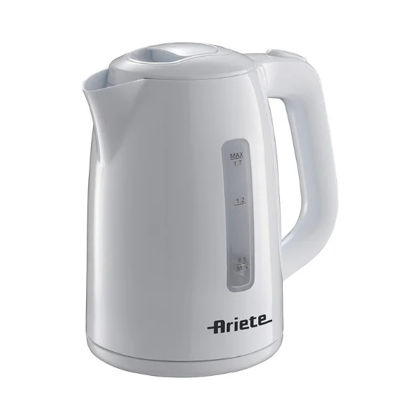 Ariete Cordless Electric Kettle 2875 – 1.7 L Fast-Boil Kettle 1850-2200W with Auto-Shutoff, 360° Base, Visible Water Level – White