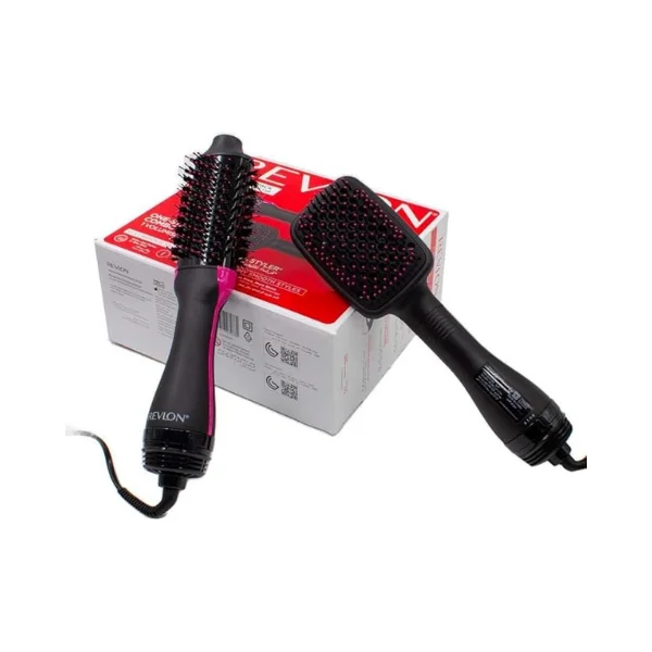 Revlon RVDR5282 One-Step Volumiser + Paddle Brush Styler — hot air brush that dries, styles, and volumizes with ionic + ceramic tech, 3 heat/speed settings, and paddle styling.