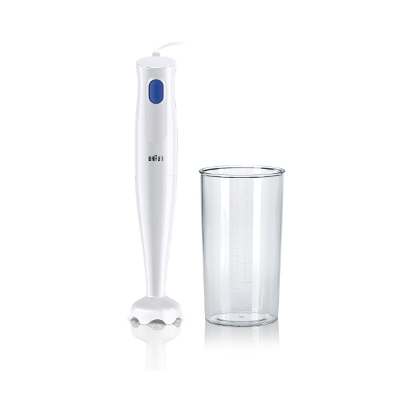 Braun MQ10.001P MultiQuick 1 Lightweight Hand Blender – 450W, Easy 1-Speed, EasyTwist Shaft, 600 ml Beaker, BPA-Free Parts