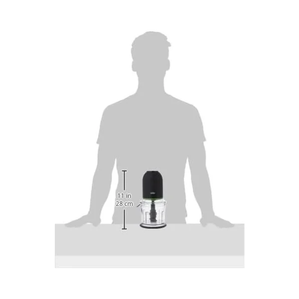 Braun MultiPractic 3 CH3013BK Mini Chopper – 500 W, Advanced QuadBlade, 2 Speeds Push-Control, 500 ml Capacity, Dishwasher-Safe, Safety Lock - Image 2