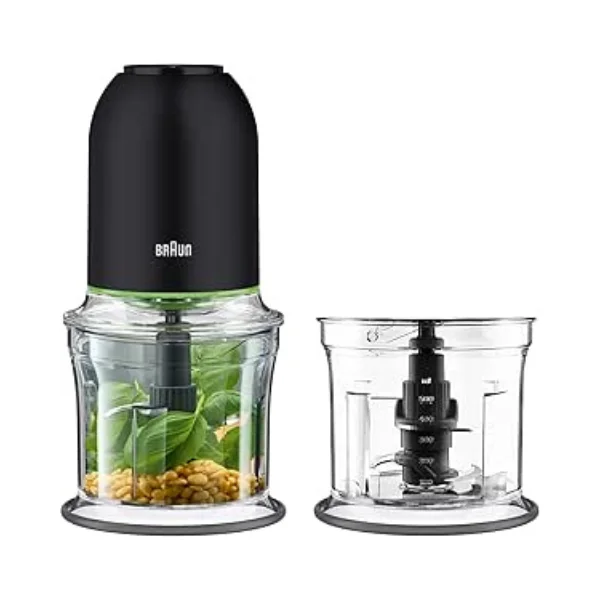 Braun MultiPractic 3 CH3013BK Mini Chopper – 500 W, Advanced QuadBlade, 2 Speeds Push-Control, 500 ml Capacity, Dishwasher-Safe, Safety Lock