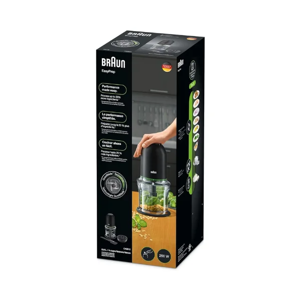 Braun MultiPractic 3 CH3013BK Mini Chopper – 500 W, Advanced QuadBlade, 2 Speeds Push-Control, 500 ml Capacity, Dishwasher-Safe, Safety Lock - Image 9