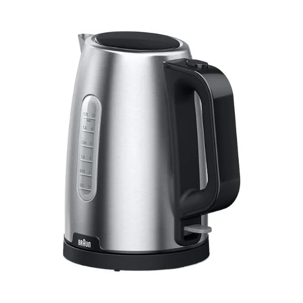 Braun PurShine WK1500BK 1.7 L Stainless Steel Electric Kettle – 2200 W RapidBoil, 4-Way Safety, Anti-Scale Filter, 360° Base, Auto Shut-Off