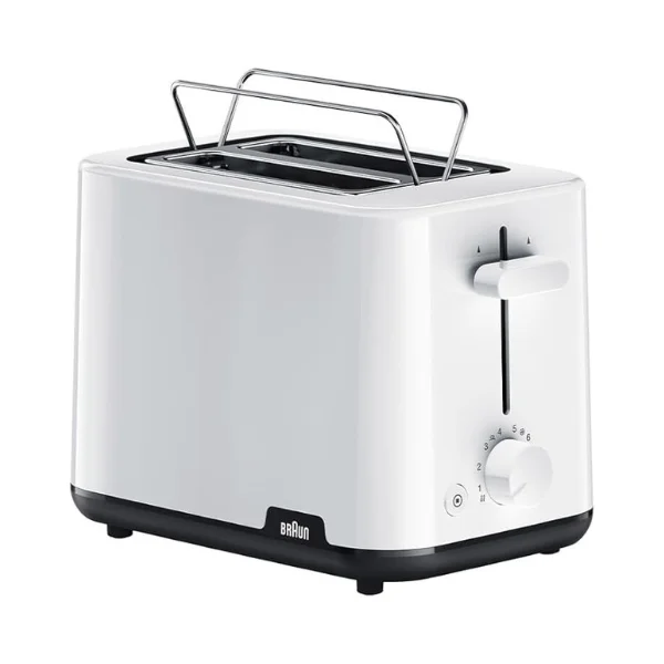 Braun Breakfast1 HT1010BK Toaster – 2-Slot, 900 W, 8 Browning Settings, Bun Warmer, Auto-Centering Slots, Crumb Tray & 4-Way Safety (Black)