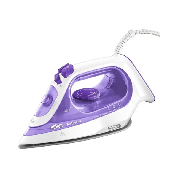 Braun TexStyle 3 SI 3042 2350 W Steam Iron – FreeGlide 3D SuperCeramic Soleplate, 160 g/min Steam Boost, Self-Clean, 270 ml Tank, Anti-Drip