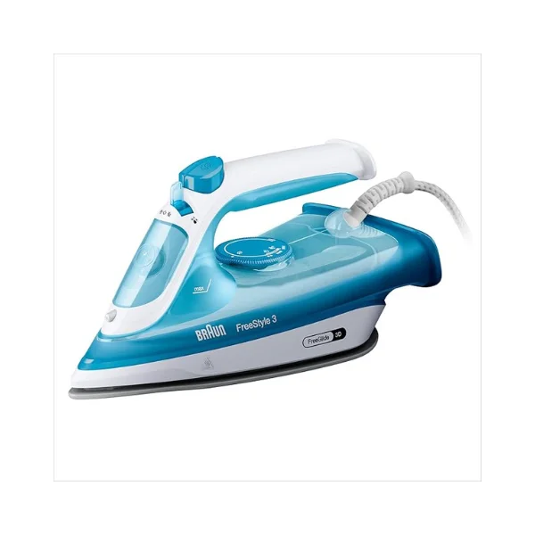 Braun FreeStyle 3 FI 3144 Steam Iron 2400 W – FreeGlide 3D SuperCeramic Soleplate, Self-Clean, 270 ml Water Tank, Precision Tip, Anti-Drip, Quick Heat-Up