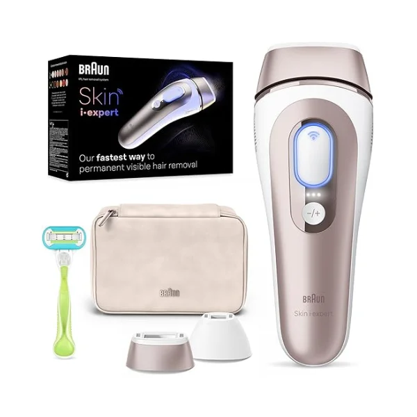 Braun i·expert Pro 7 PL7147 IPL Hair Removal Device – Smart SkinAdapt, High-Speed Flashes, 3 Precision Caps, App Connected