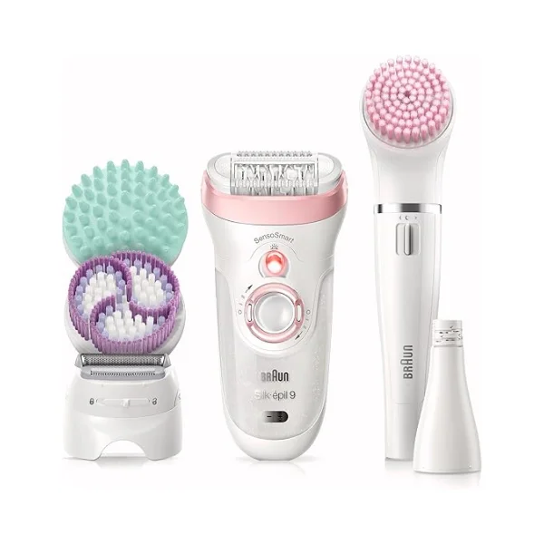 Braun Silk·épil Deluxe Beauty 9 985 Epilator & Beauty Set – 7-in-1, 40 Tweezers, Facial Brush, LED Light