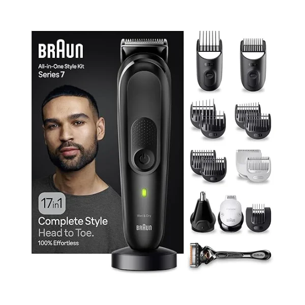 Braun MGK 7490 Style & Grooming Kit – 8-in-1 Multi-Styler, 39 Length Settings, Wet/Dry, Lithium Battery