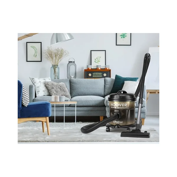 Hoover Power Compact Vacuum Cleaner CDCY-T0XS – 1700W Drum Vacuum with 15L Capacity, Blower Function & Anti-Bacterial Filtration – Gold and Black – Heavy Duty Home Cleaning Appliance - Image 5